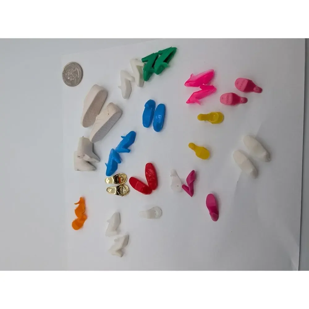 Vintage Doll Shoes Lot Barbie Size Mixed Styles Colors Boots Heels Flats